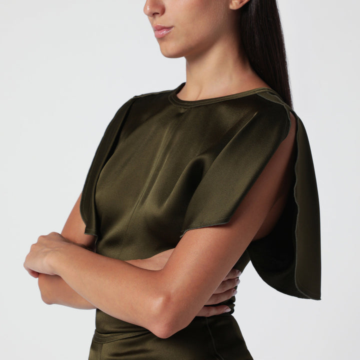 Victoria Beckham Bela Verde in Crepe Satin