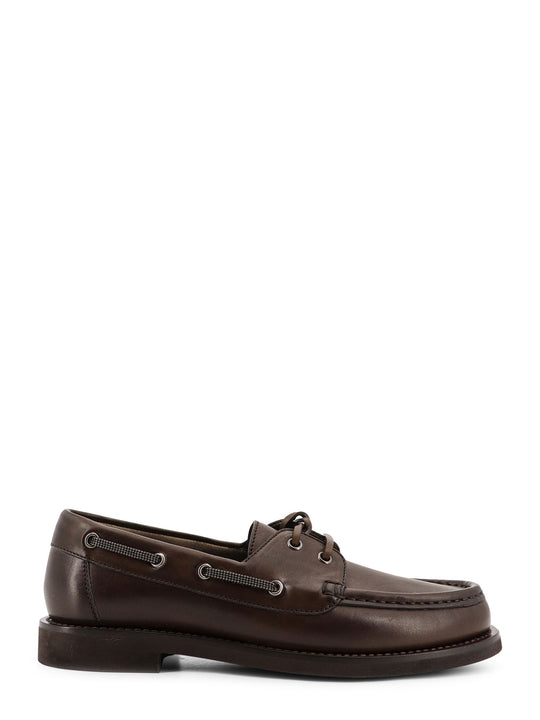 Leather Loafers With Monili Detail