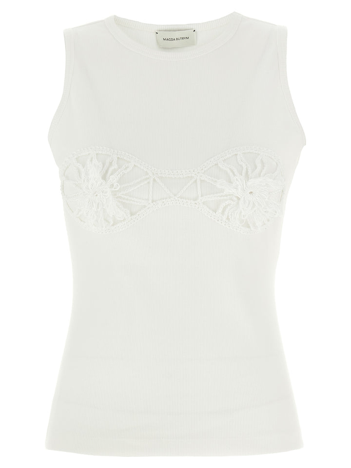 Magda Butrym Ribbed Top Top - Bianco | bf19cfb3c326b63e705ba3397b10bdc59fc2d49f