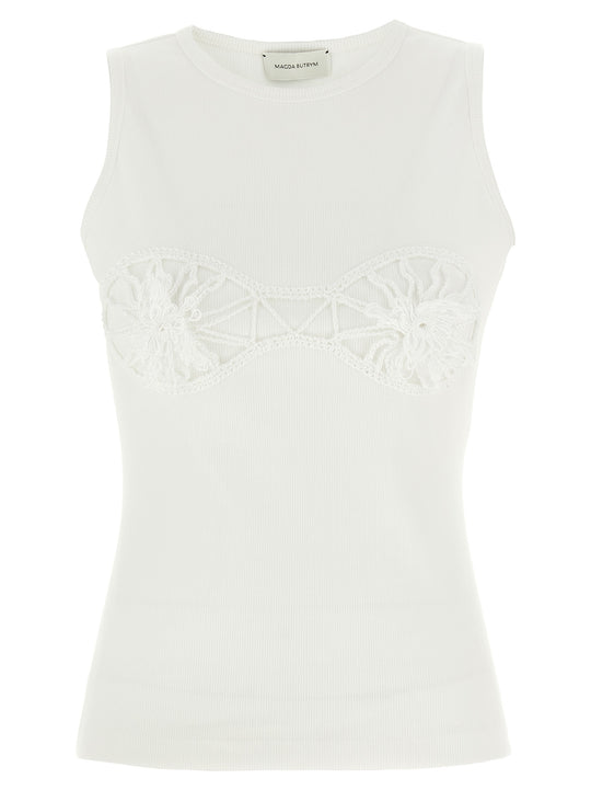 Ribbed Top Top Bianco