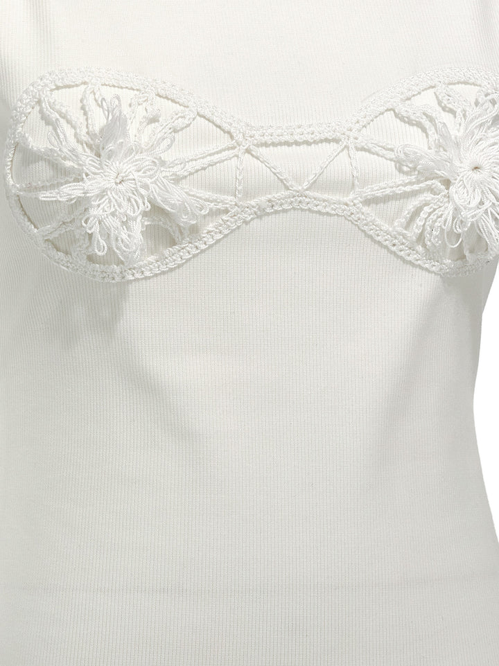 Magda Butrym Ribbed Top Top - Bianco | d0ca58c5d0b02056df2fd76d71e428a37f17b923