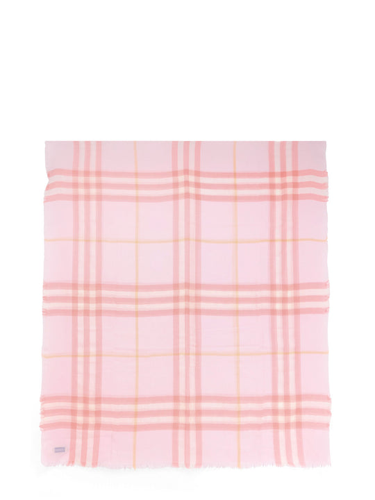 Wool Scarf With Burberry Check Motif