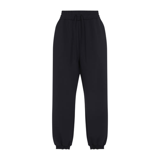 Black Polyester Polyester Track Pants