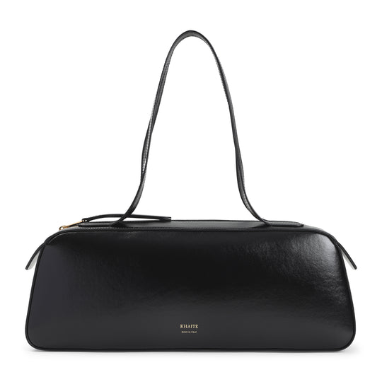 Black Simona Calfskin Shoulder Bag