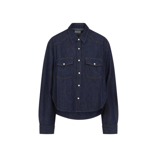 Blue Grenon Cotton Shirt