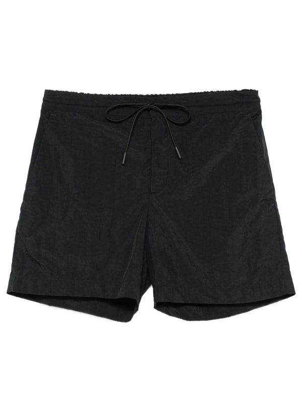 Shorts aus Nylon mit Knittereffekt und Kordelzug