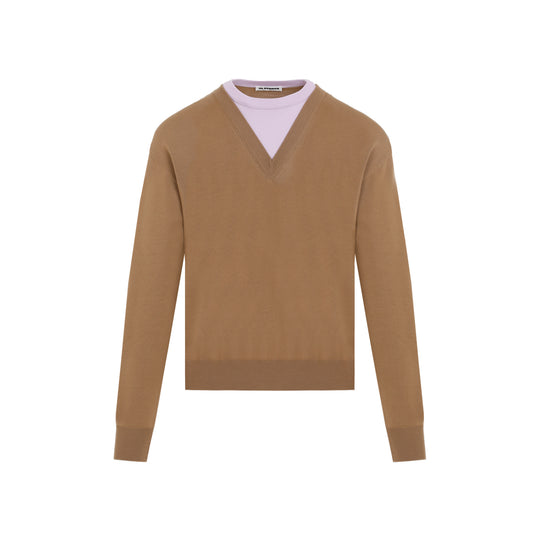 Brown Virgin Wool Pullover