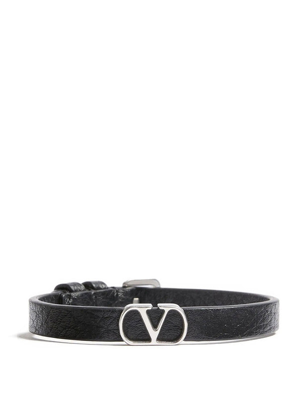 Bracciale Vlogo Signature In Pelle Granata