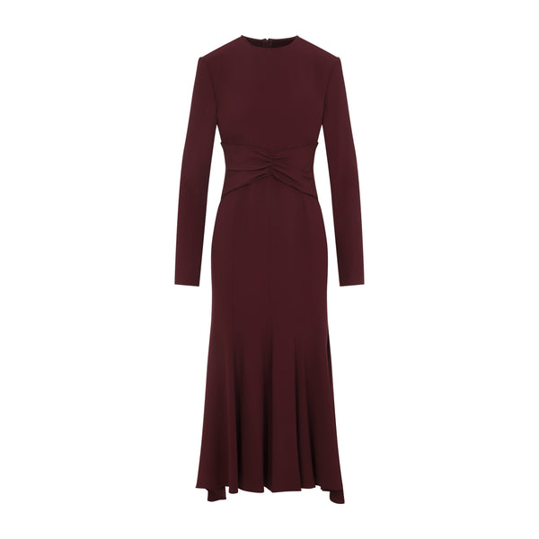 Red Satin Midi Dress