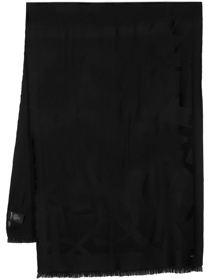 Saint Laurent Paris Scarves - Nero | d84c737c6cce3535136da9a5b48c2b7b23cf2e1c