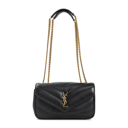 Black Loulou Lamb Leather Shoulder Bag