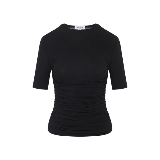 Black Pleats T-Shirt