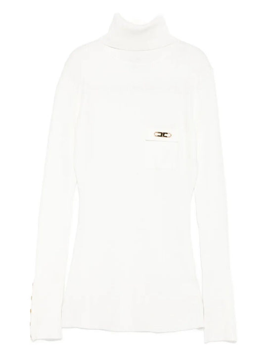 Maglia Dolcevita A Costine Con Taschino