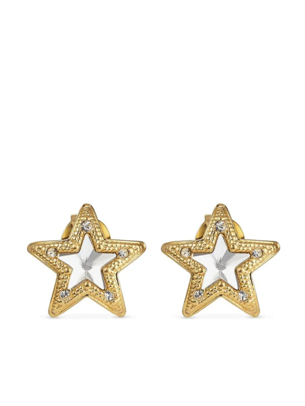 Orecchini A Perno Jc Star In Metallo Dorato Con Cristalli Swarovski