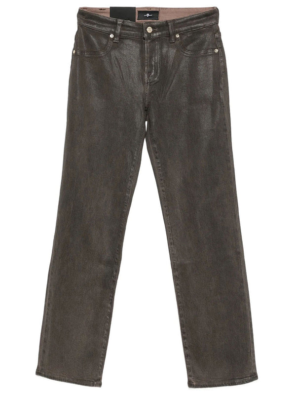 Jeans Calie Rivestiti A Gamba Dritta