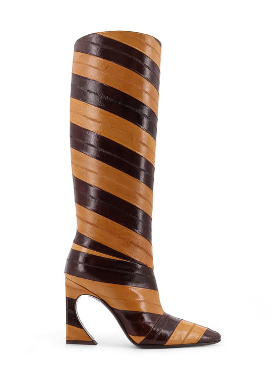 Fendi Arco Hagfish Leather Boots