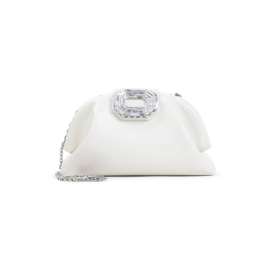 Almond White Leather Camelia Bag
