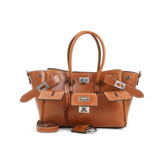 Tan Cowboy Brown Leather Bel Air Carry Handbag