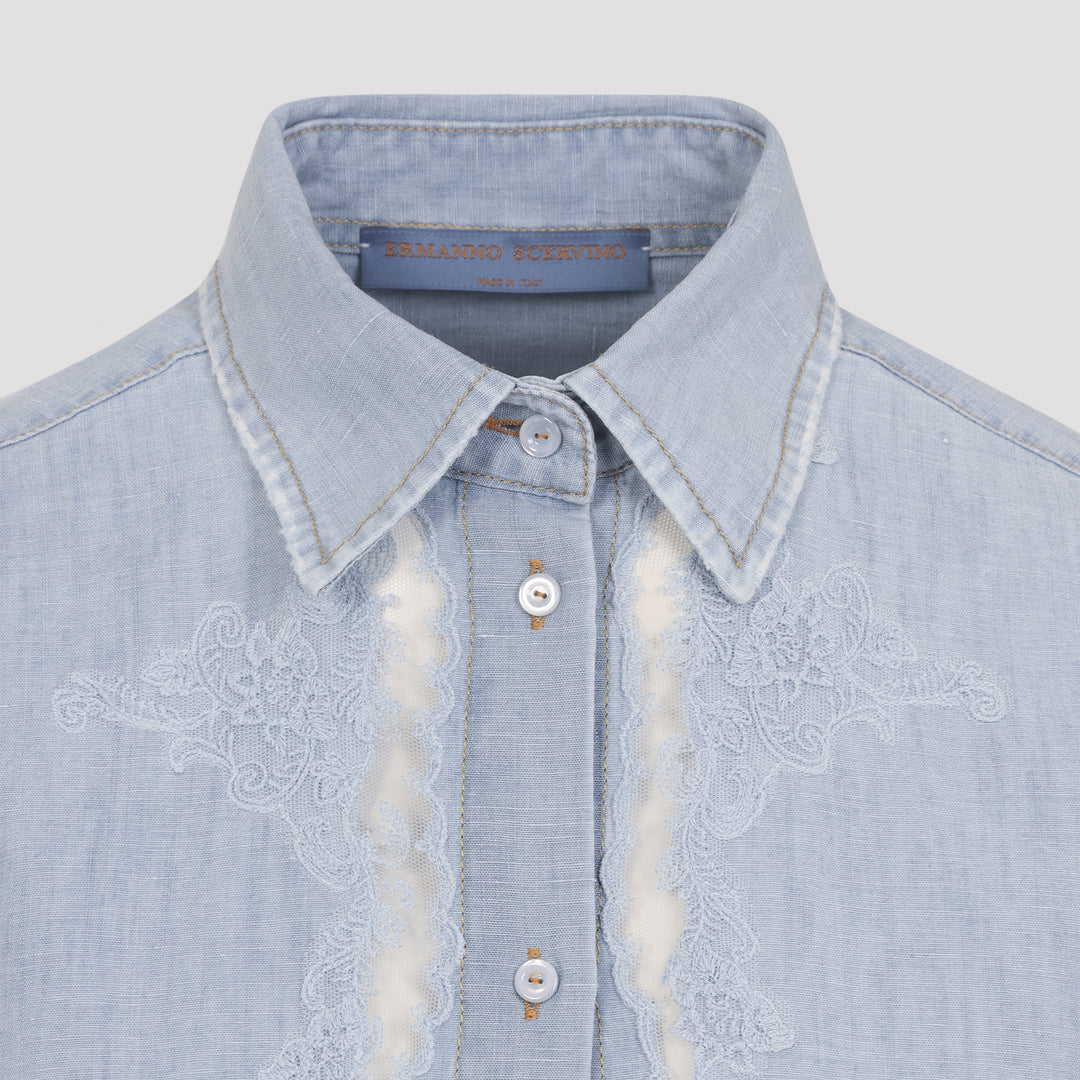 Ermanno Scervino Shirts - Blu | ac0bda5d0a01af5bf47f92eded0ac9b16754a834
