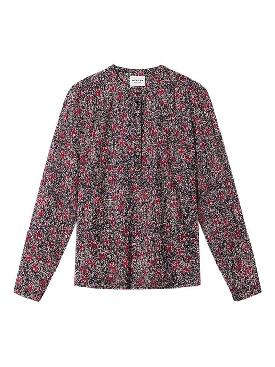 Blusa Maria In Voile Di Cotone Con Stampa Floreale