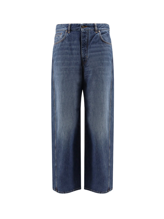 Twisted Stone-Washed Denim Jeans