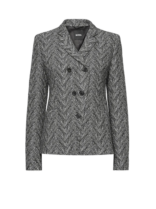 Jiarna Herringbone Fabric Coat