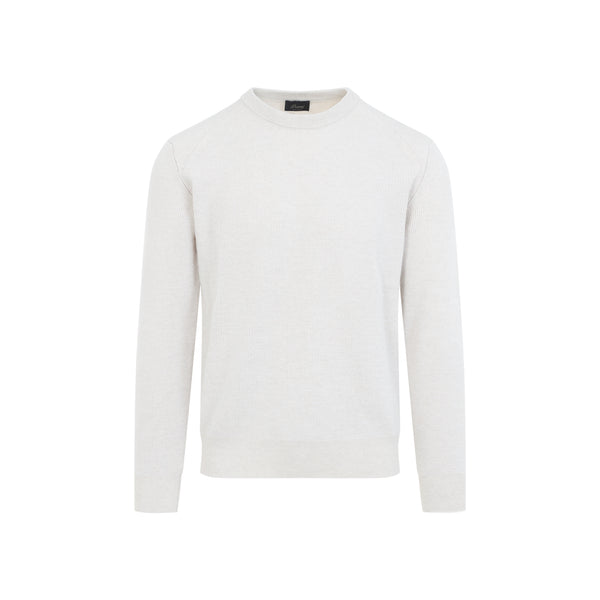 Beige White Cashmere Pullover