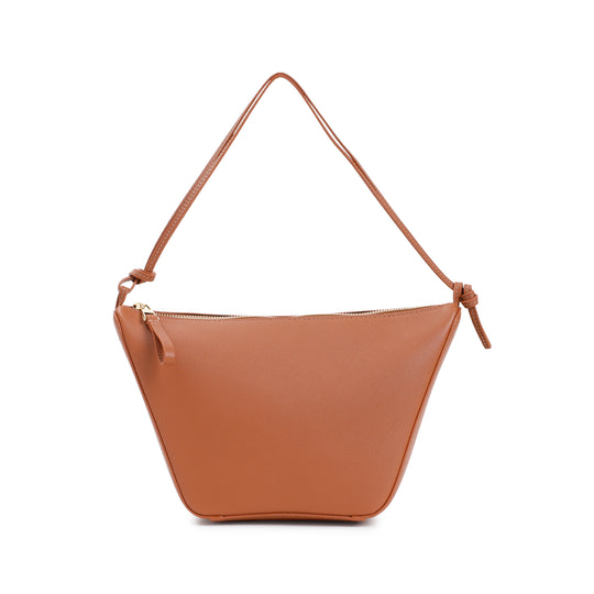 Tan Brown Calf Leather Hammock Hobo Mini Handbag