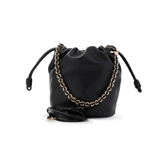 Black Flamenco Purse Lambskin Bucket Bag