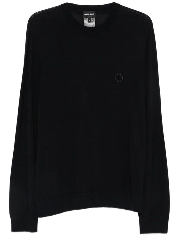 Pullover In Lana Con Ricamo Logo