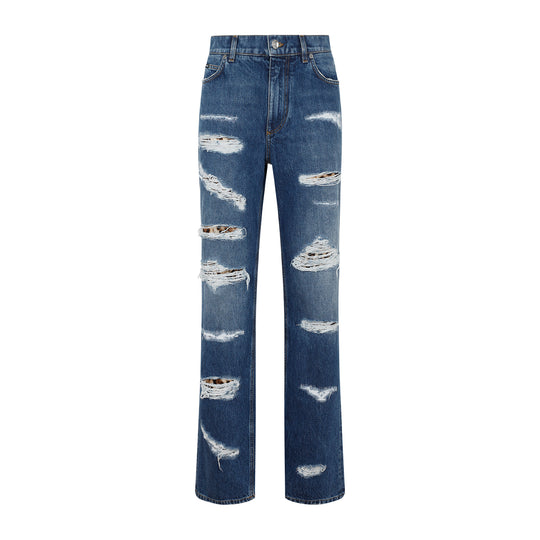 Blue Cotton Jeans