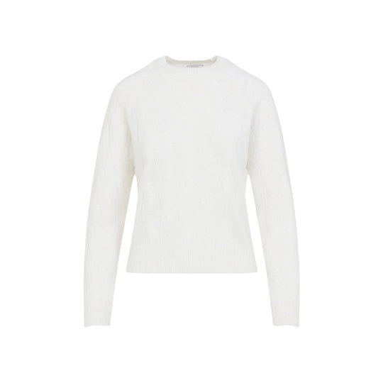 Natural White Alpaca Braid White Sweater