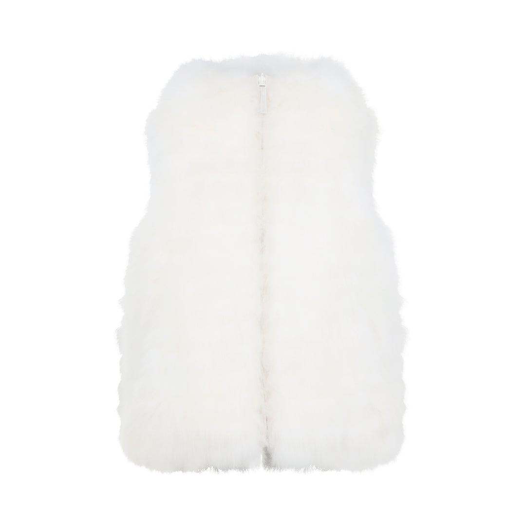 Yves Salomon Gilet - Bianco | 8bec35725dbe21ca1250bcf06b9e99e9c1ad6c24