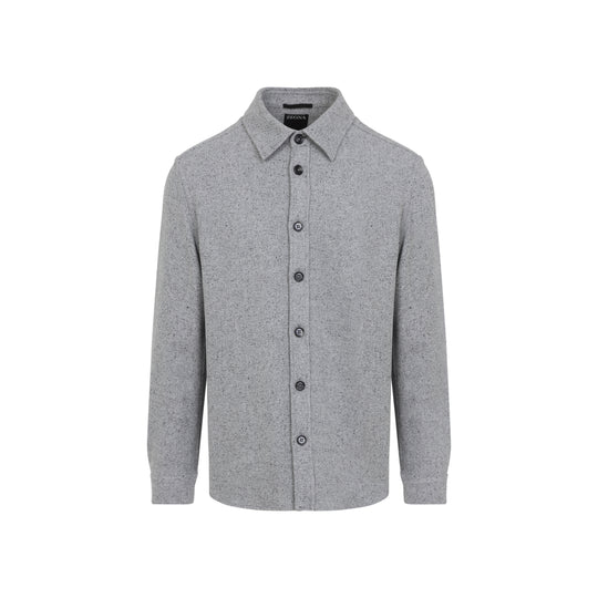 Silver Grey Cashmere Silk Overshirt