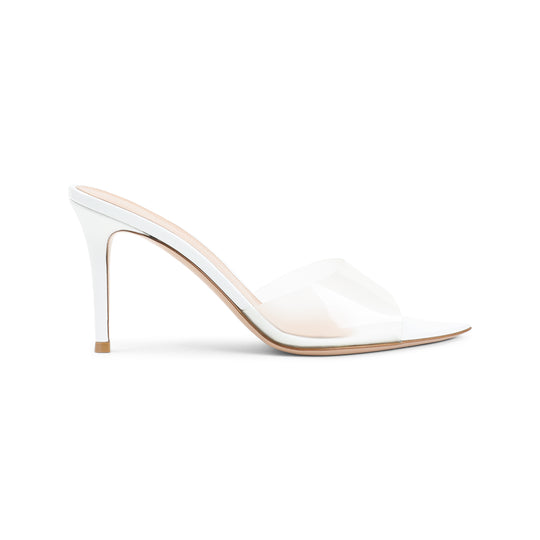 White Elle 85 Leather Mules