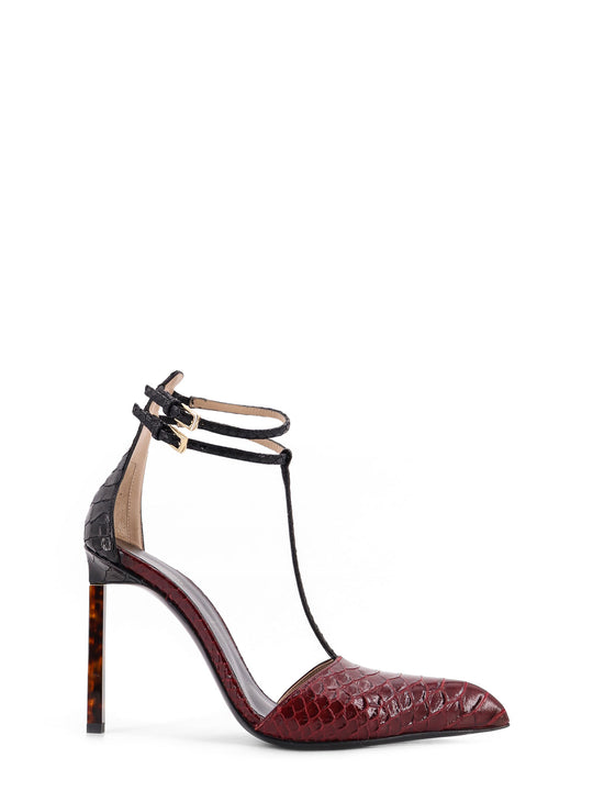 Python-Effect Leather Pumps