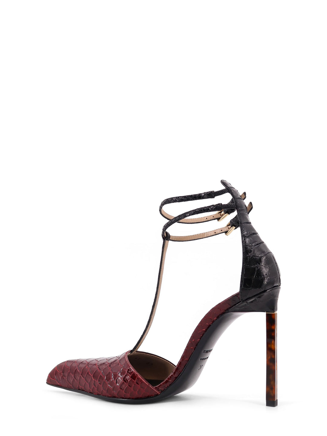 Tom Ford With Heel - RUBY RED/BLACK | 298b678a56b4852ccdfcd4f1745120b3fb6d59d9