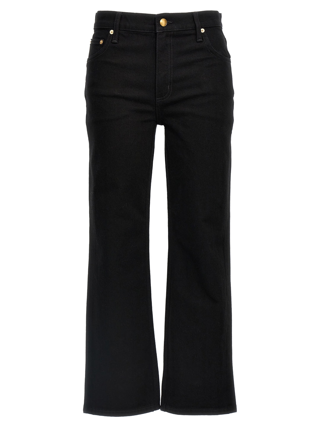 Tory Burch Cropped Kick Flare Jeans - Nero | a5db93dac7cdffc545eda79d67bdc7a690c1da40