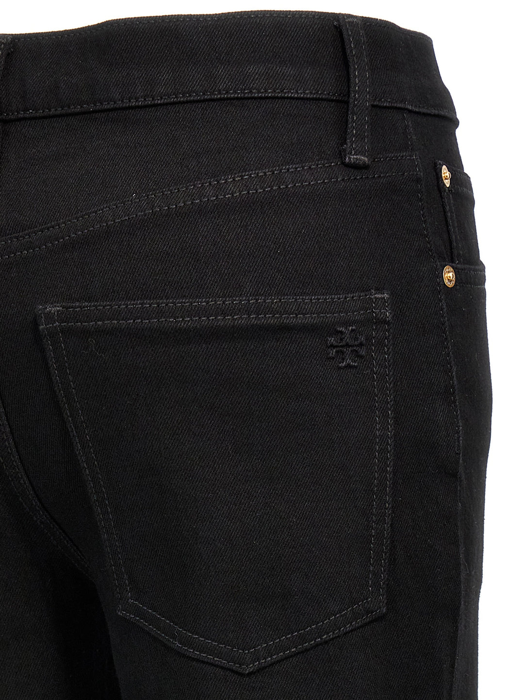 Tory Burch Cropped Kick Flare Jeans - Nero | f810d2b8095593a7e983a47cf3b688b770255e0e