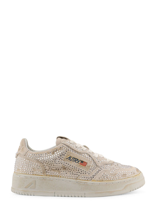Medalist Low Suede Sneakers With Rhinestones