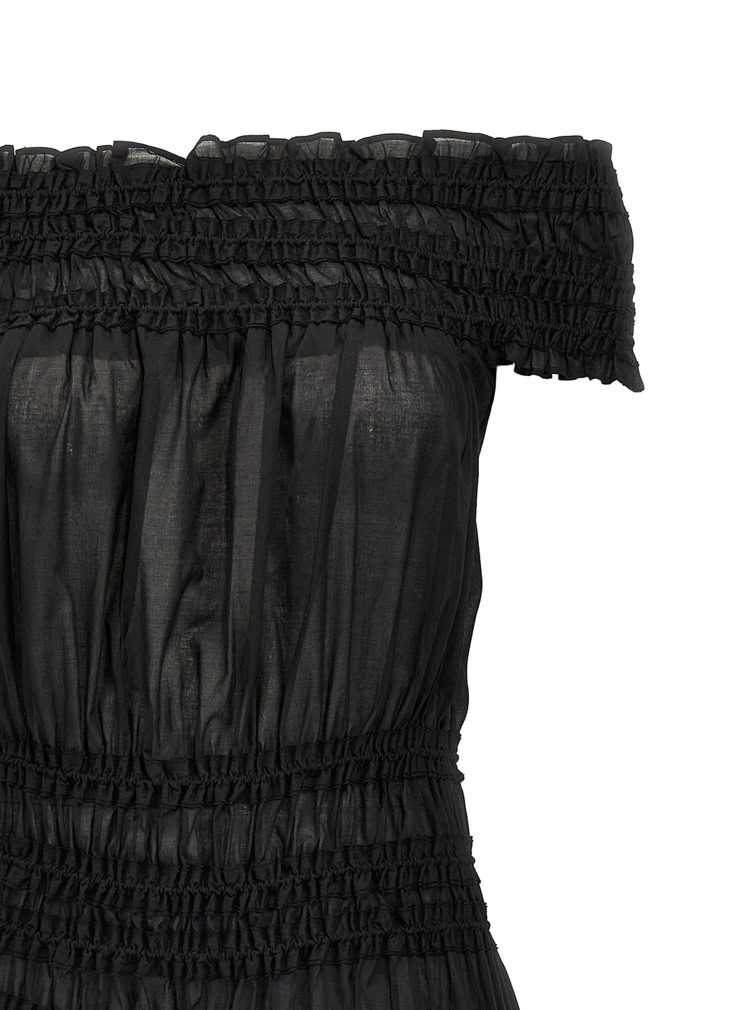 Tory Burch Smocked Cotton Abiti - Nero | 4d2cb527598f62a077c746c3b157982423518aa7