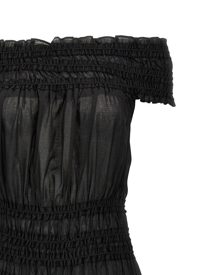 Tory Burch Smocked Cotton Abiti - Nero | 4d2cb527598f62a077c746c3b157982423518aa7