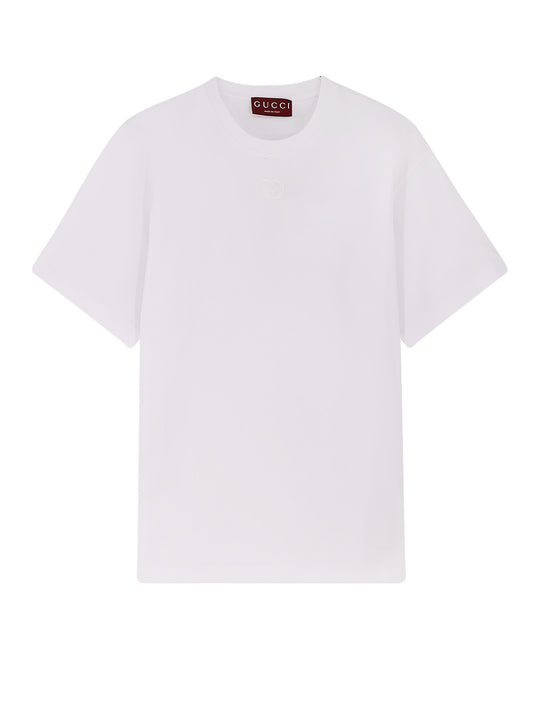 Cotton T-Shirt With Gg Incrocio Logo On The Front