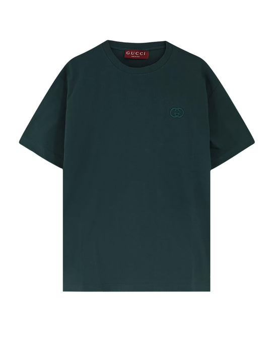 Cotton T-Shirt With Embroidered Gg Incrocio Logo