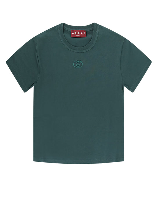 Cotton T-Shirt With Gg Incrocio Logo Detail