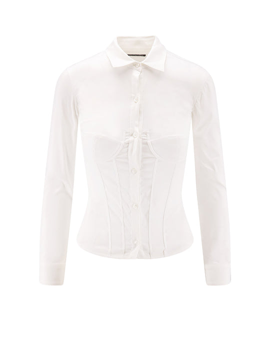Cotton Blend Corset Shirt