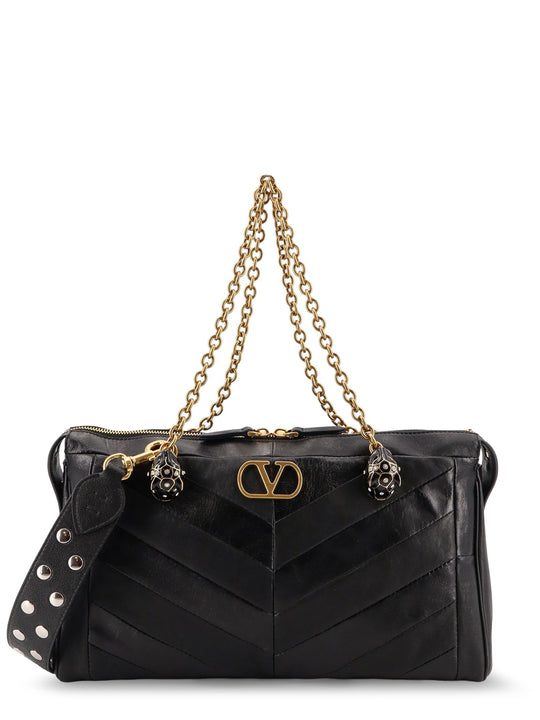 Panthea Leather Crossbody Bag With Metal Vlogo Signature