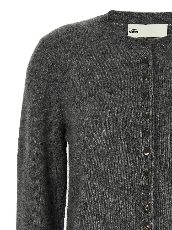 Tory Burch Embroidery Cardigan Maglioni - Grigio | 6e46728a5a49b821e6dadd8289e8b456992fbc78