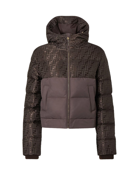 Down Jacket With Ff Jacquard Insert
