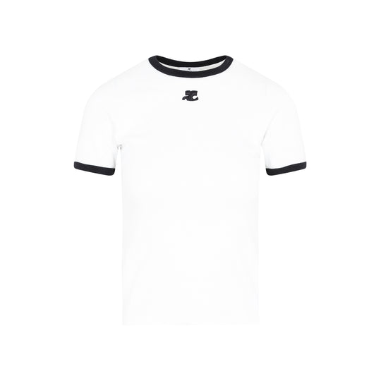 White Bumpy Contrast T-Shirt Reedition